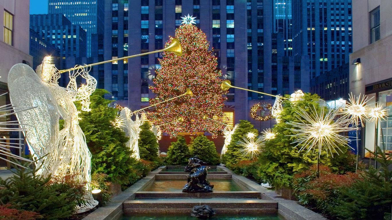 Hardin ng Rockefeller Center sa Pasko Wallpaper
