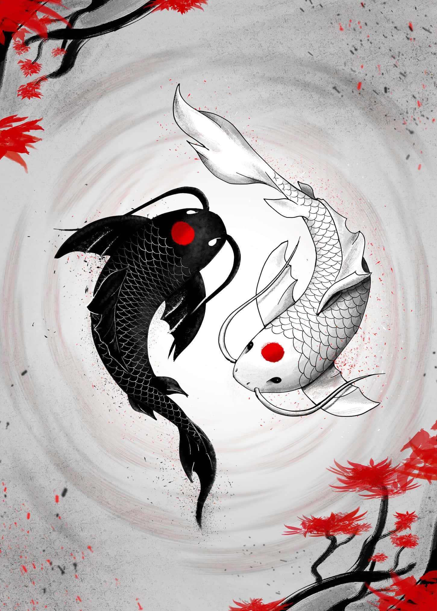 Harmonya ng Dalawang Isda na Yin Yang Wallpaper