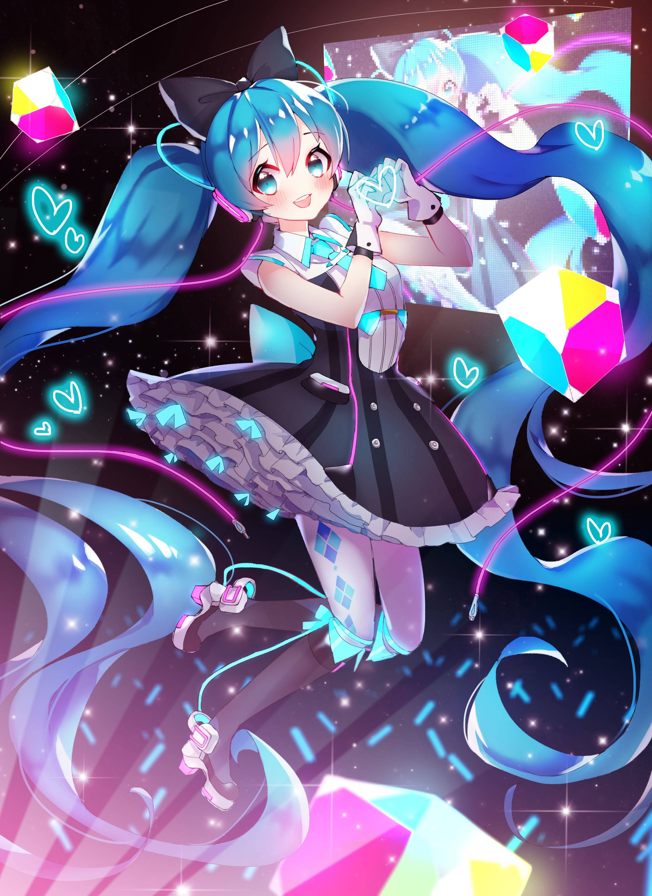 Si Hatsune Miku na Nakabighani sa mga Tagahanga sa Kanyang Kagandahan Wallpaper