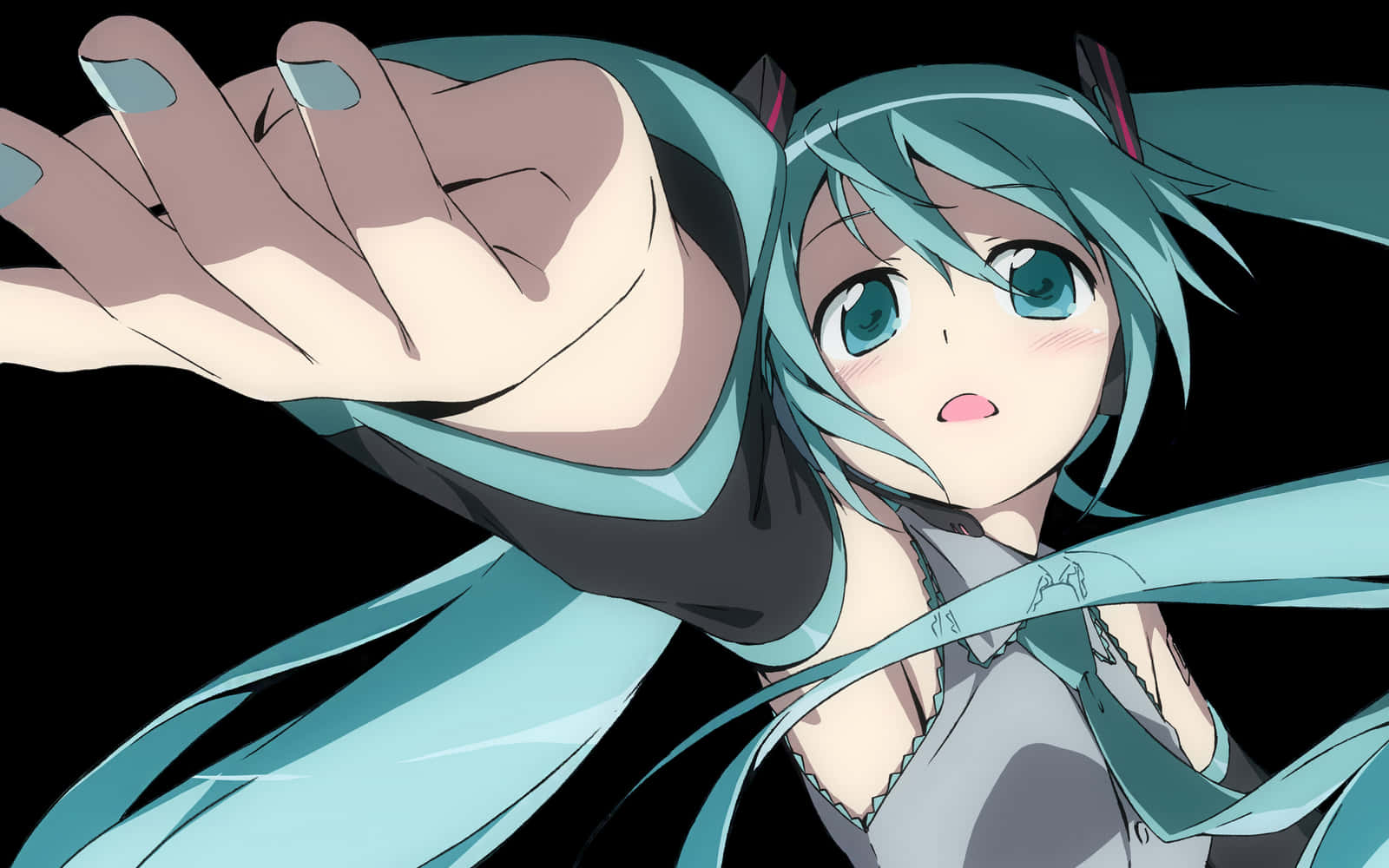 Hatsune Miku na Nag-aabot ng Kamay Wallpaper