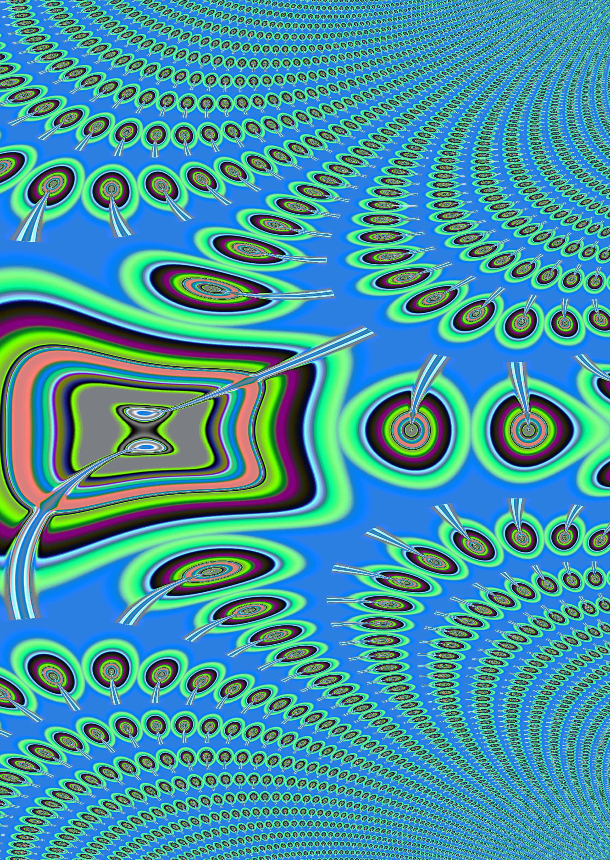 Hayaan ang iyong isip na lumutang kasama ang nakakabiglang trippy blue landscape Wallpaper
