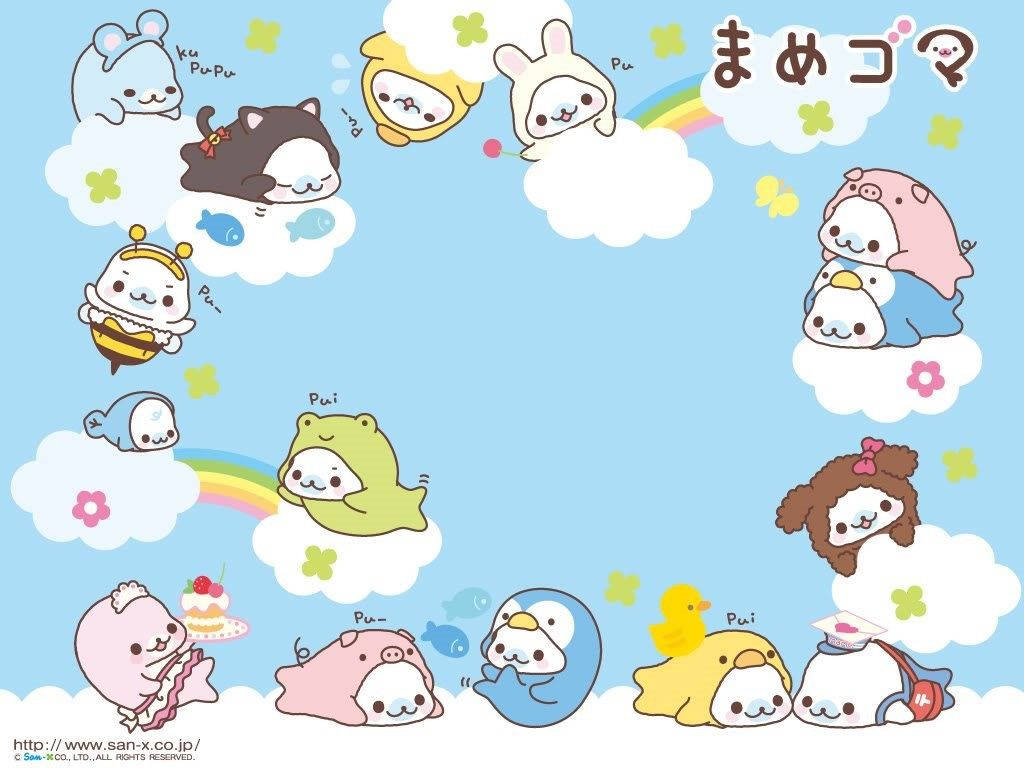 Hayaan mong lumipad ang iyong imahinasyon kasama ang masayang bahaghari ng mga cute na hayop! Wallpaper
