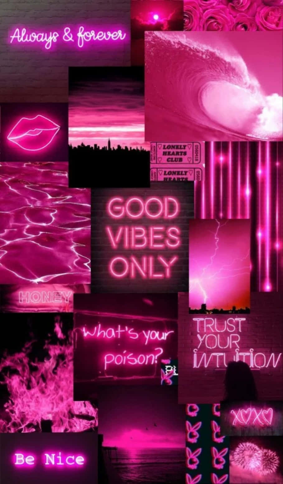 Hayaang liwanagan ng pink na ilaw ang iyong gabi. Wallpaper