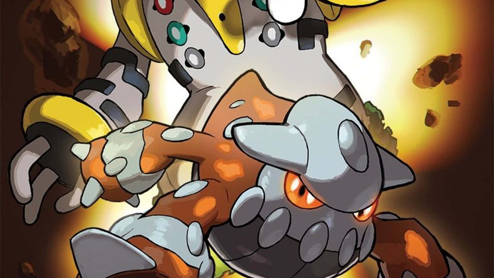 Heatran na may Regigigas sa Likuran Wallpaper