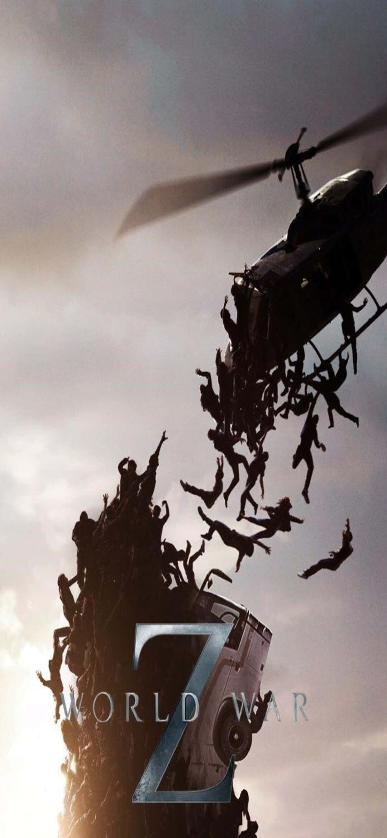 Helicopter na Binaba ng iPhone XS Max World War Z Background Wallpaper