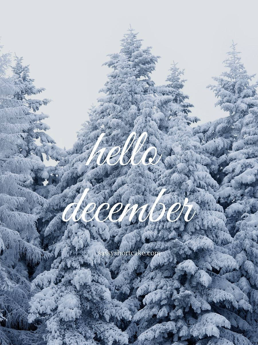 Hello Disyembre Magagandang Puno na Niyebe Wallpaper