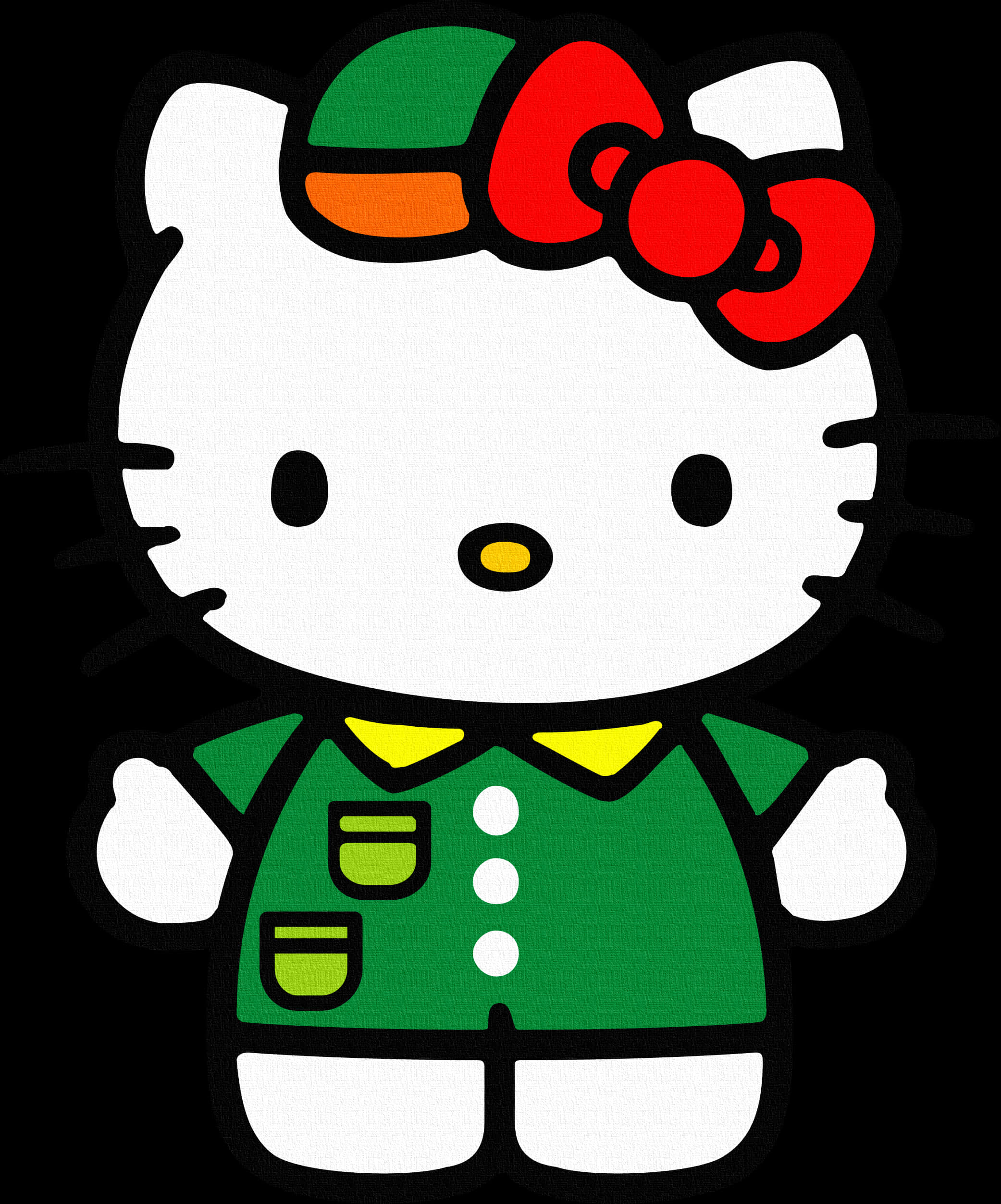 Hello Kitty Green na Kasuotan Wallpaper