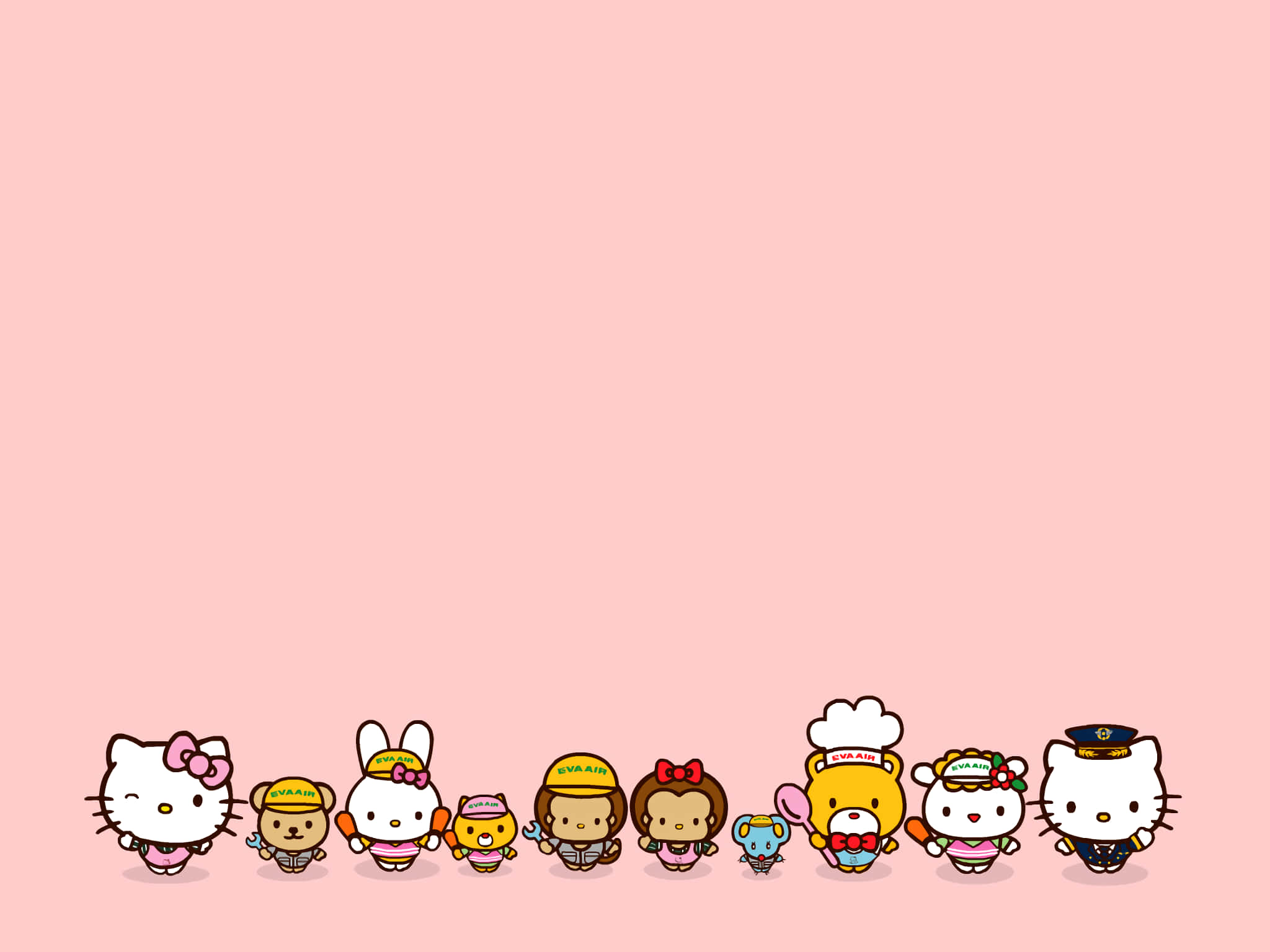 Hello Kitty Kasama ang mga Sanrio Characters na Background Wallpaper