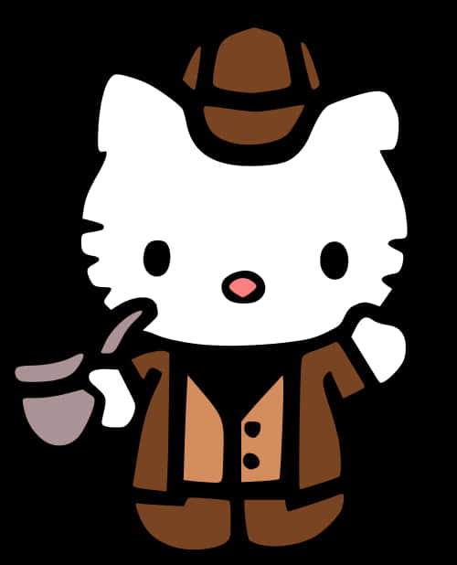 Hello Kitty na Kasuotang Detektib Wallpaper
