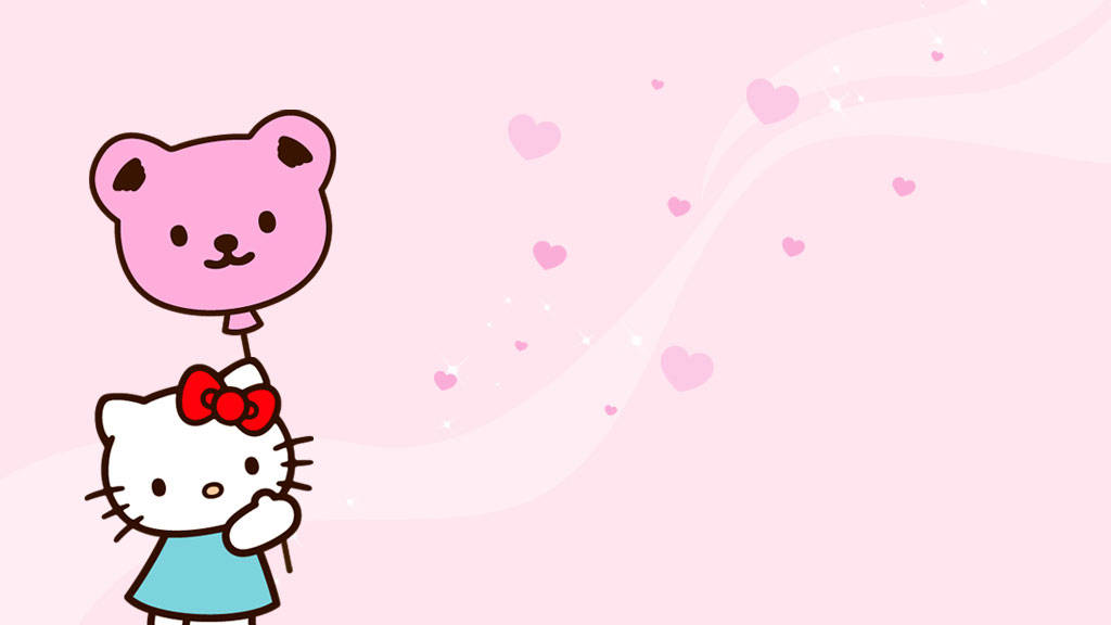 Hello Kitty na May Bear Balloon Aesthetic Wallpaper