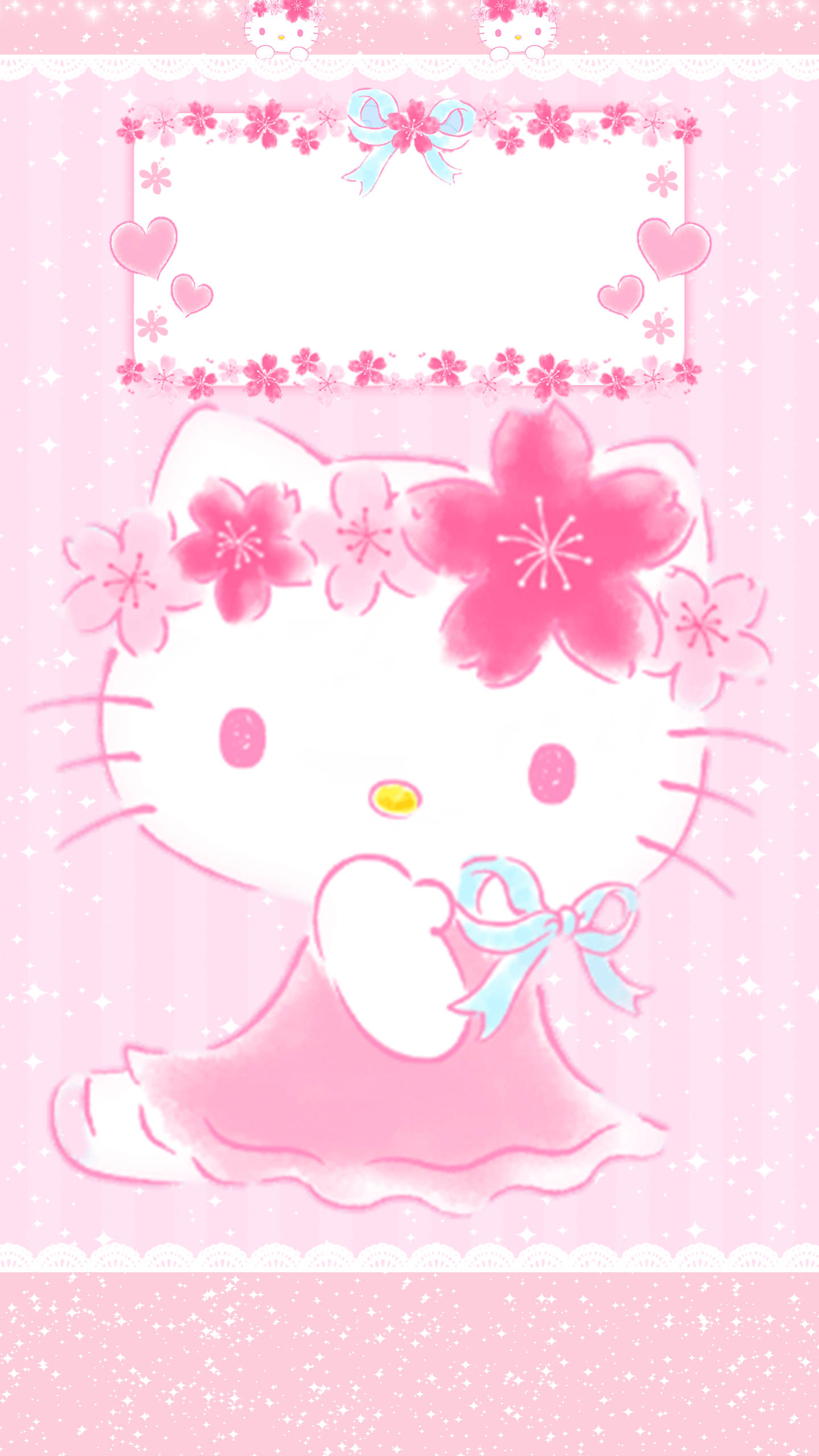 Hello Kitty na May Kawaii Pink na Background Wallpaper