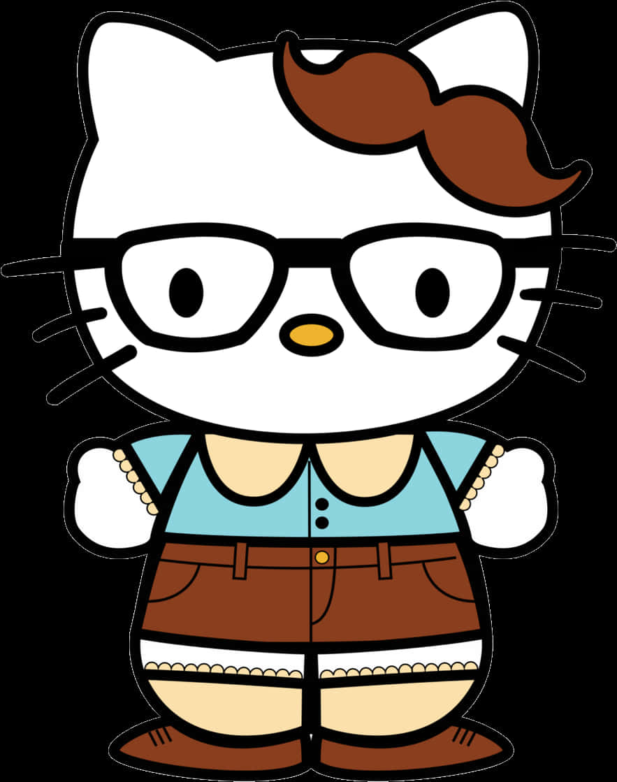 Hello Kitty na may Lederhosen na Cartoon Wallpaper