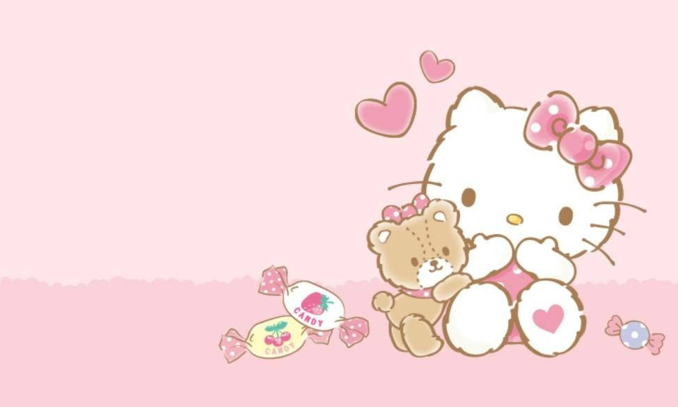 Hello Kitty Naghahagis ng Halik Aesthetic Wallpaper