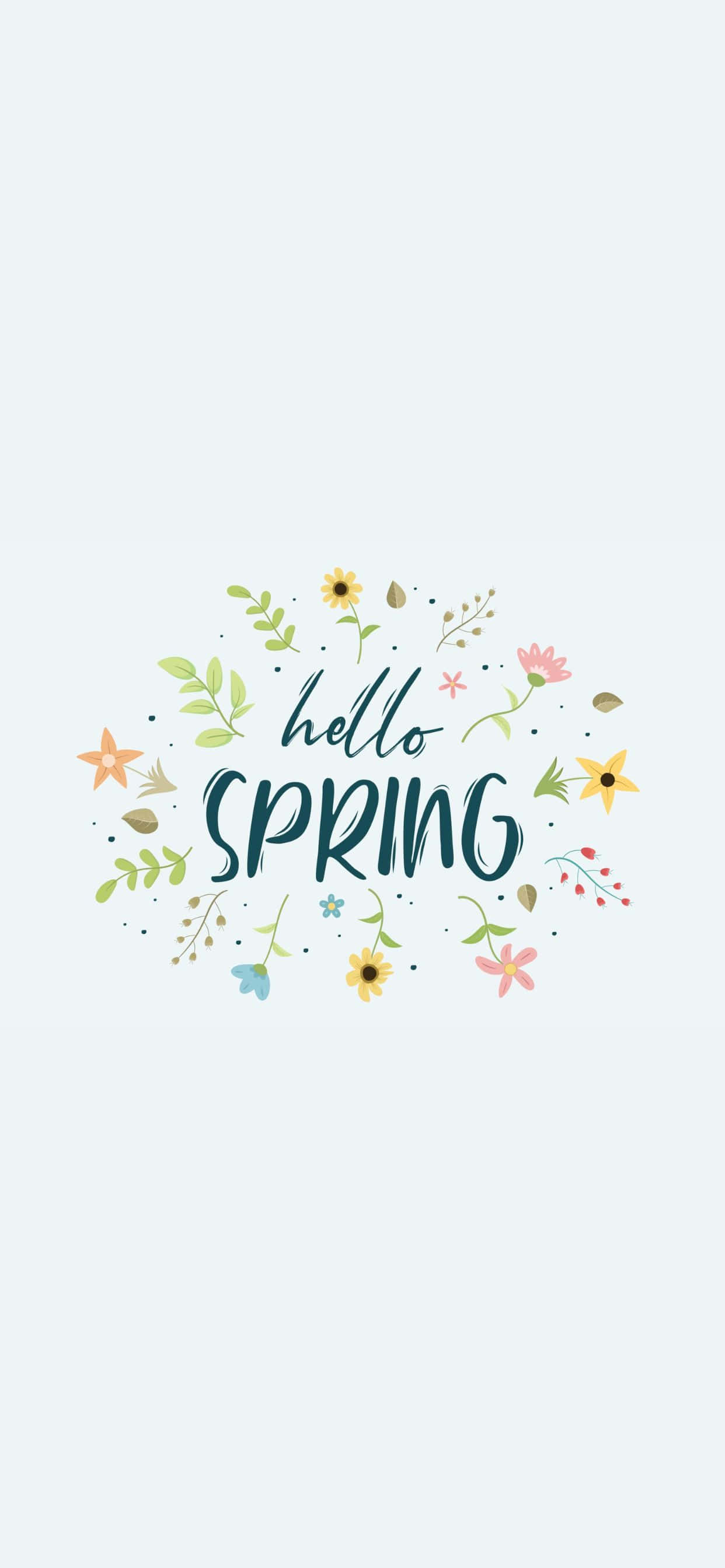 hello spring handwritten lettering Wallpaper