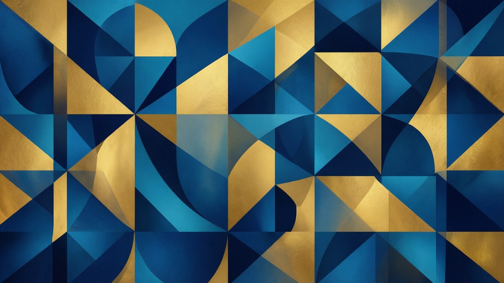 Heometriyang Bughaw at Ginto Wallpaper