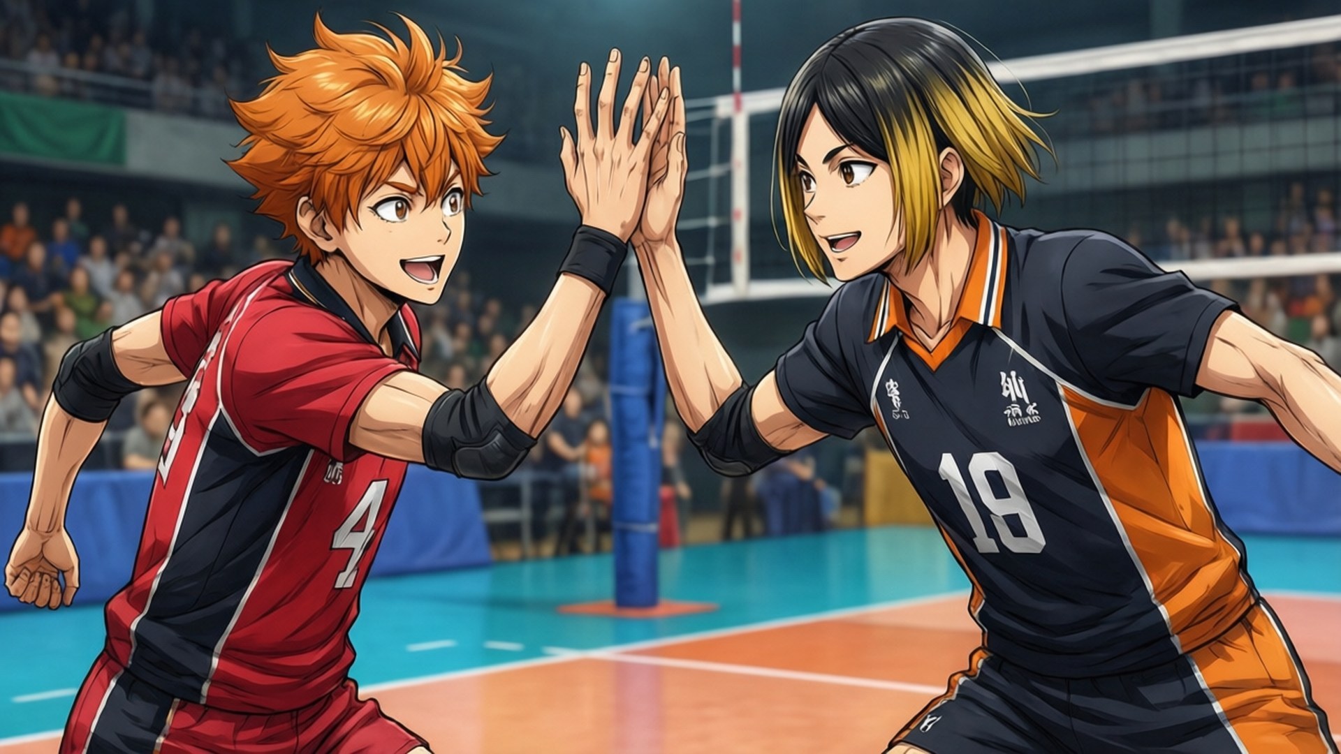 High Five nina Hinata at Kageyama Wallpaper