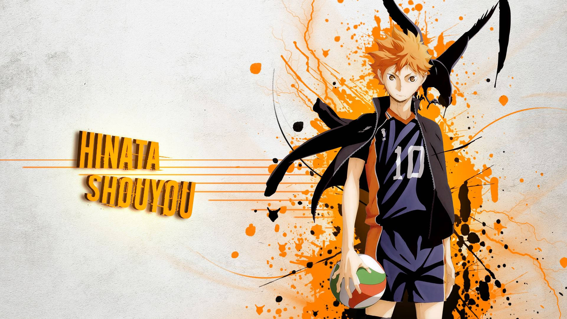Hinata Shouyou Haikyuu Aesthetic na Kulay Kahel Wallpaper