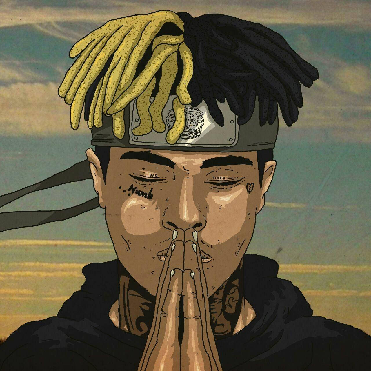 Hindi Kapani-paniwalang Sining Anime ng XXXTentacion at Juice WRLD Wallpaper