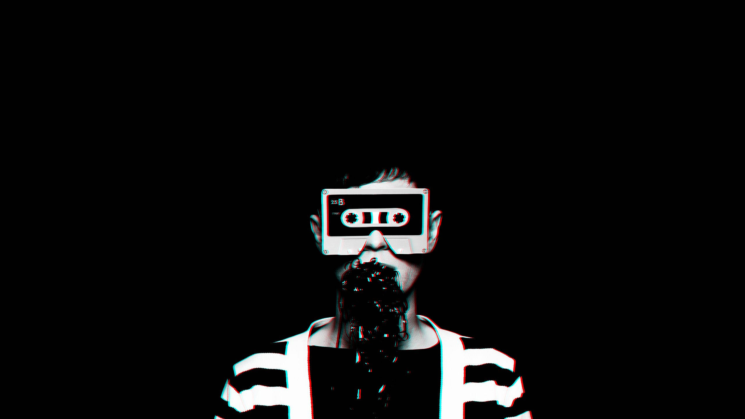 Hipster na Lalaki na may Cassette Tape Wallpaper