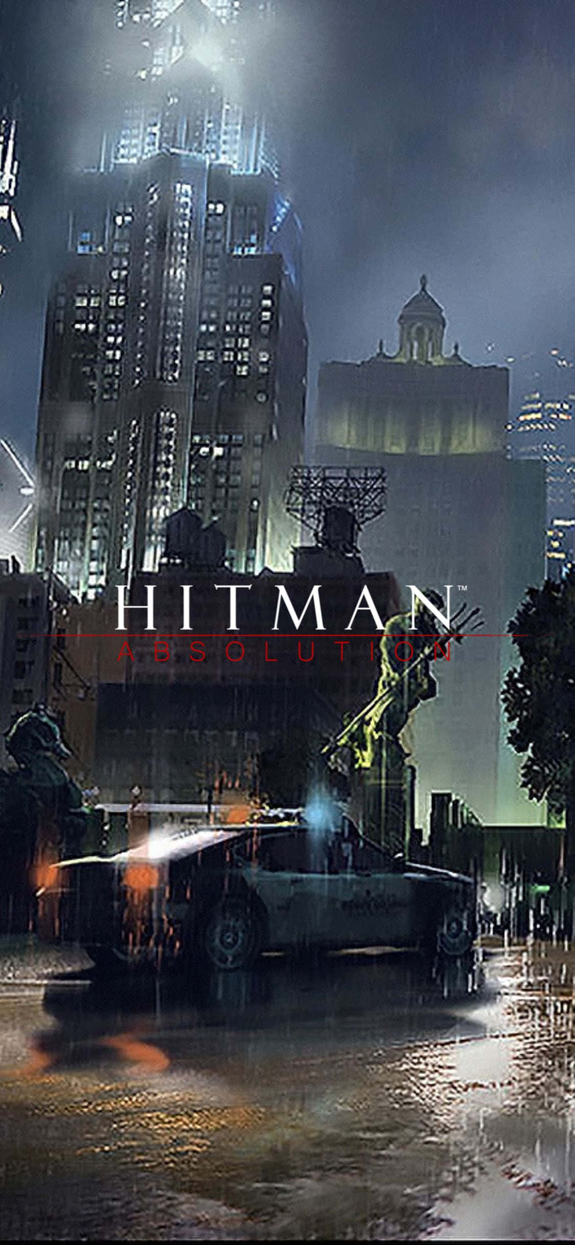 Hitman Absolution: Ang Thriller na Laro gamit ang Bold na iPhone X Look Wallpaper