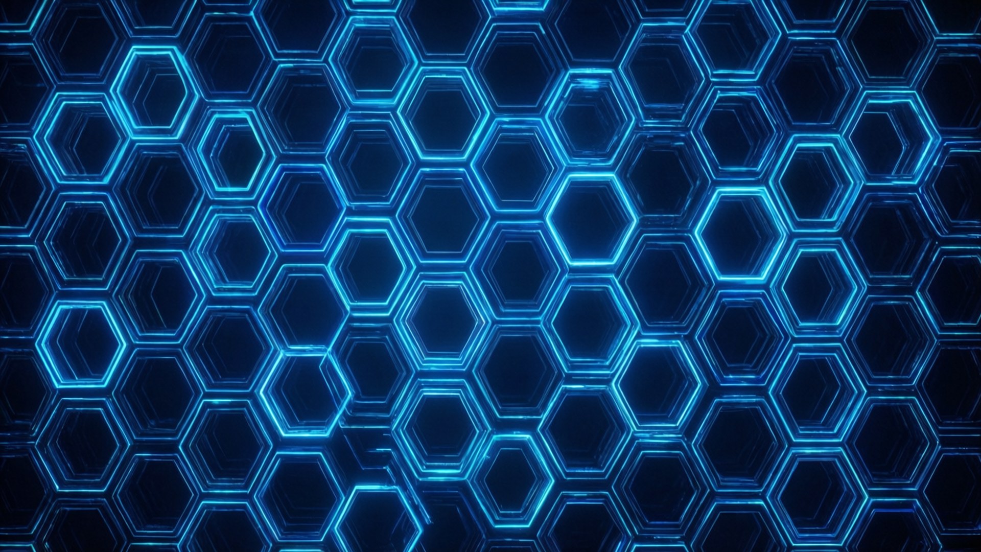 Honeycomb na Asul na Neon Wallpaper