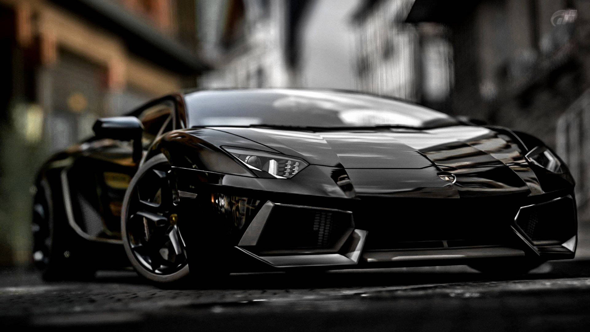 Hood ng Lamborghini Aventador na Itim na Sports Car Wallpaper
