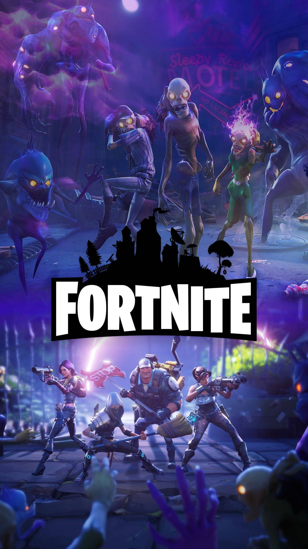 Huwag Masyadong Lumapit sa Zombie Horde sa Fortnite Wallpaper