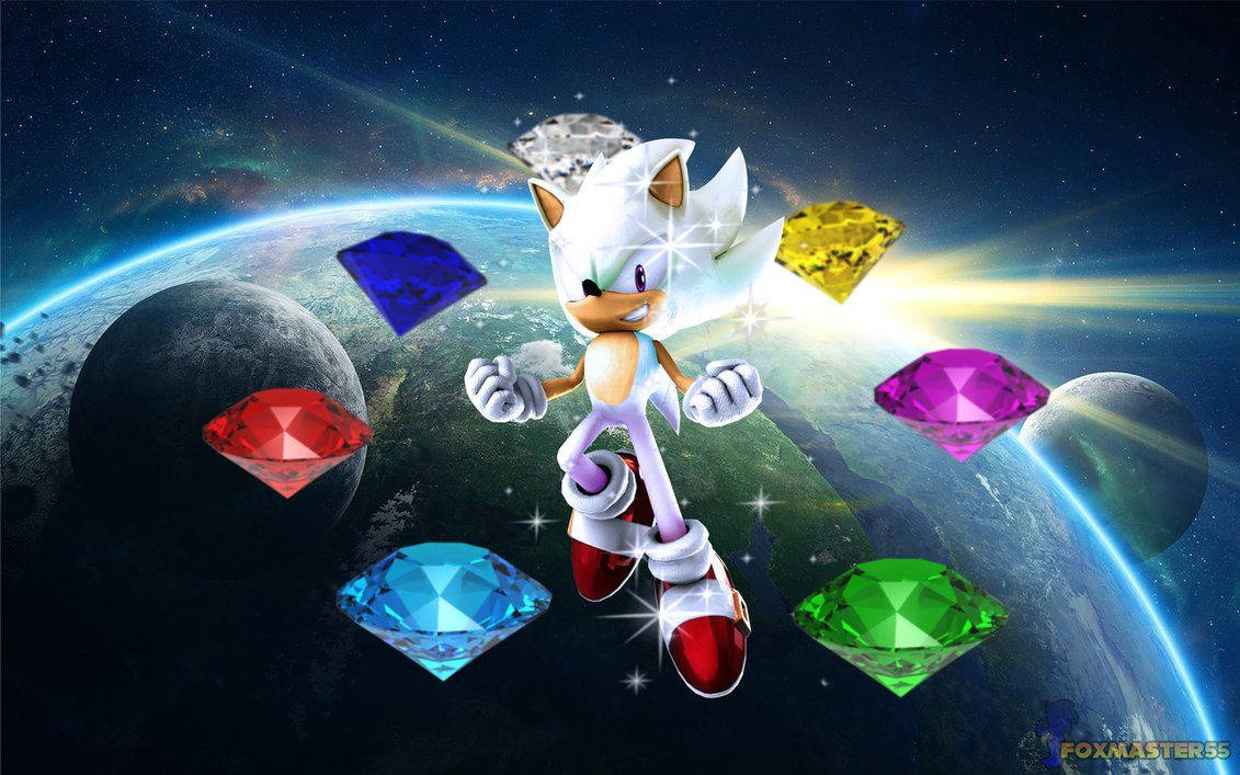 Hyper Sonic at ang Super Emeralds Wallpaper