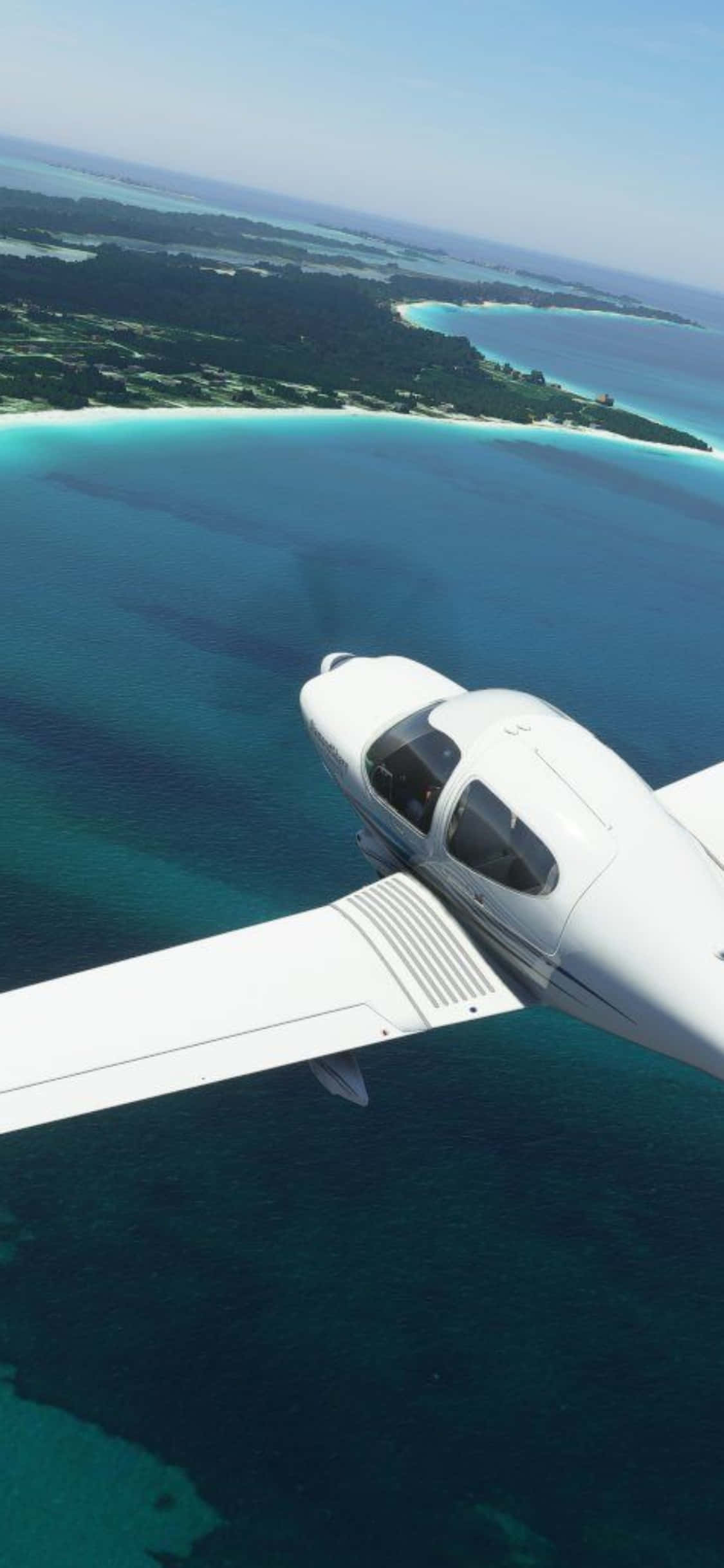 I-enjoy ang Kilig ng Paglipad Kasama ang Microsoft Flight Simulator sa iPhone Xs Wallpaper