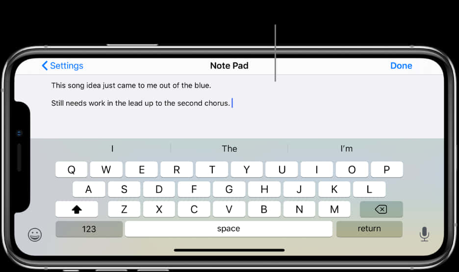 i Phone12 Notepad App Pagsusulat ng Kanta Wallpaper