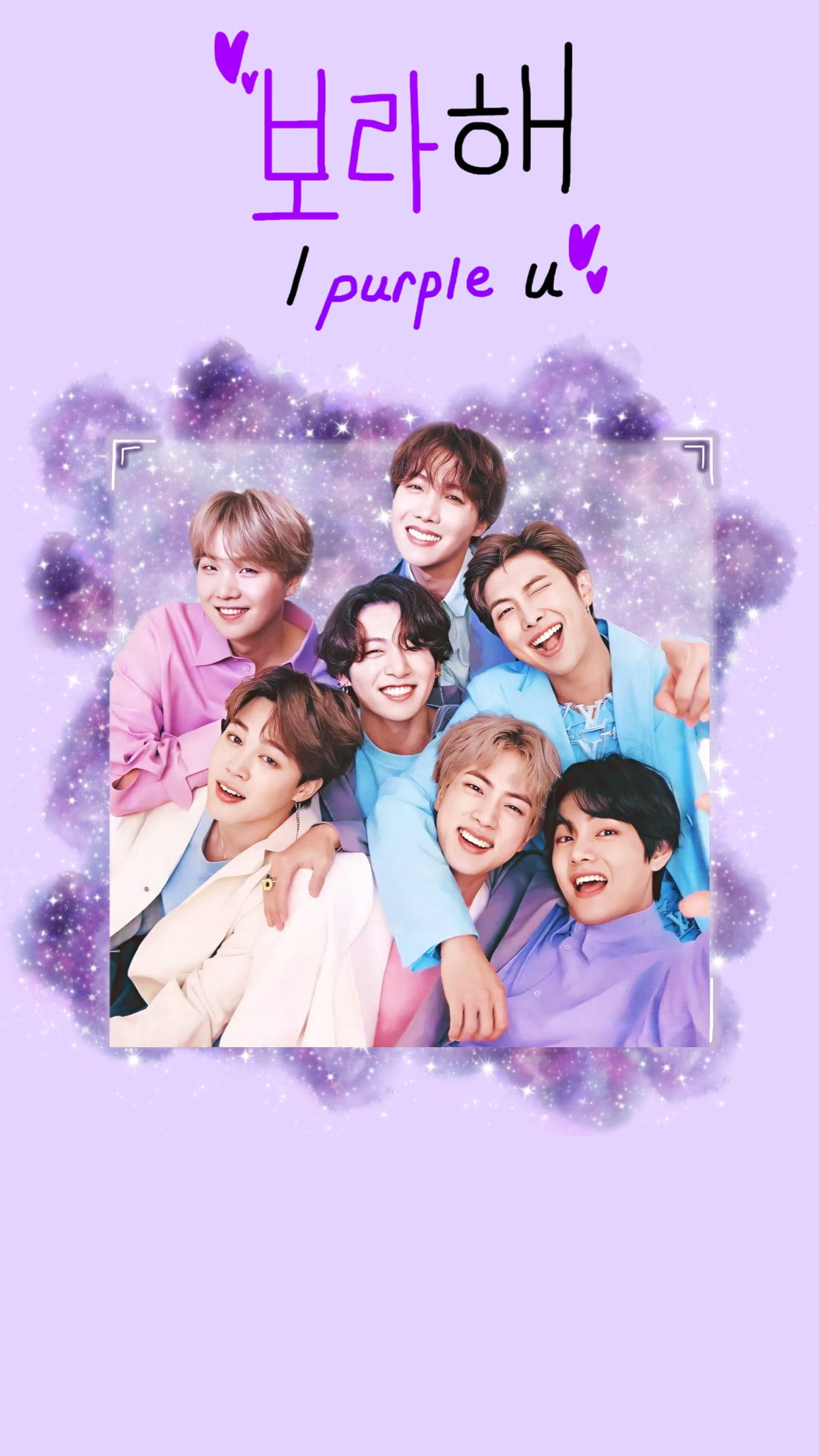 I Purple You Kasama ang Nakangiting BTS Wallpaper