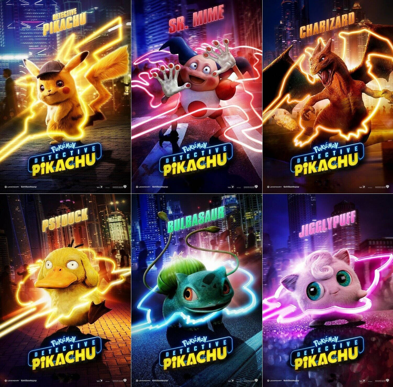 Iba't Ibang Poster ng Pokemon mula sa Pokemon Detective Pikachu Wallpaper