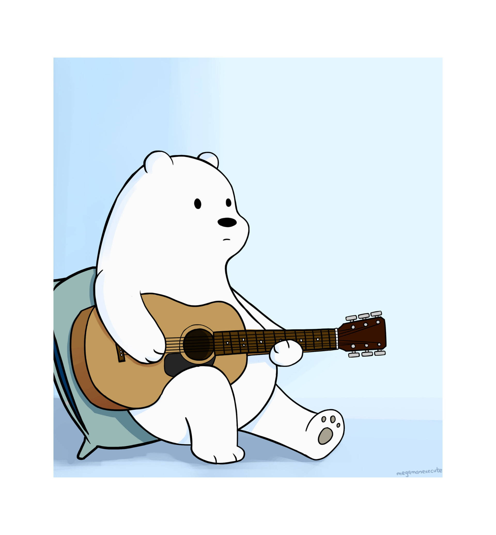 Ice Bear We Bare Bears na Naglalaro ng Gitara Wallpaper