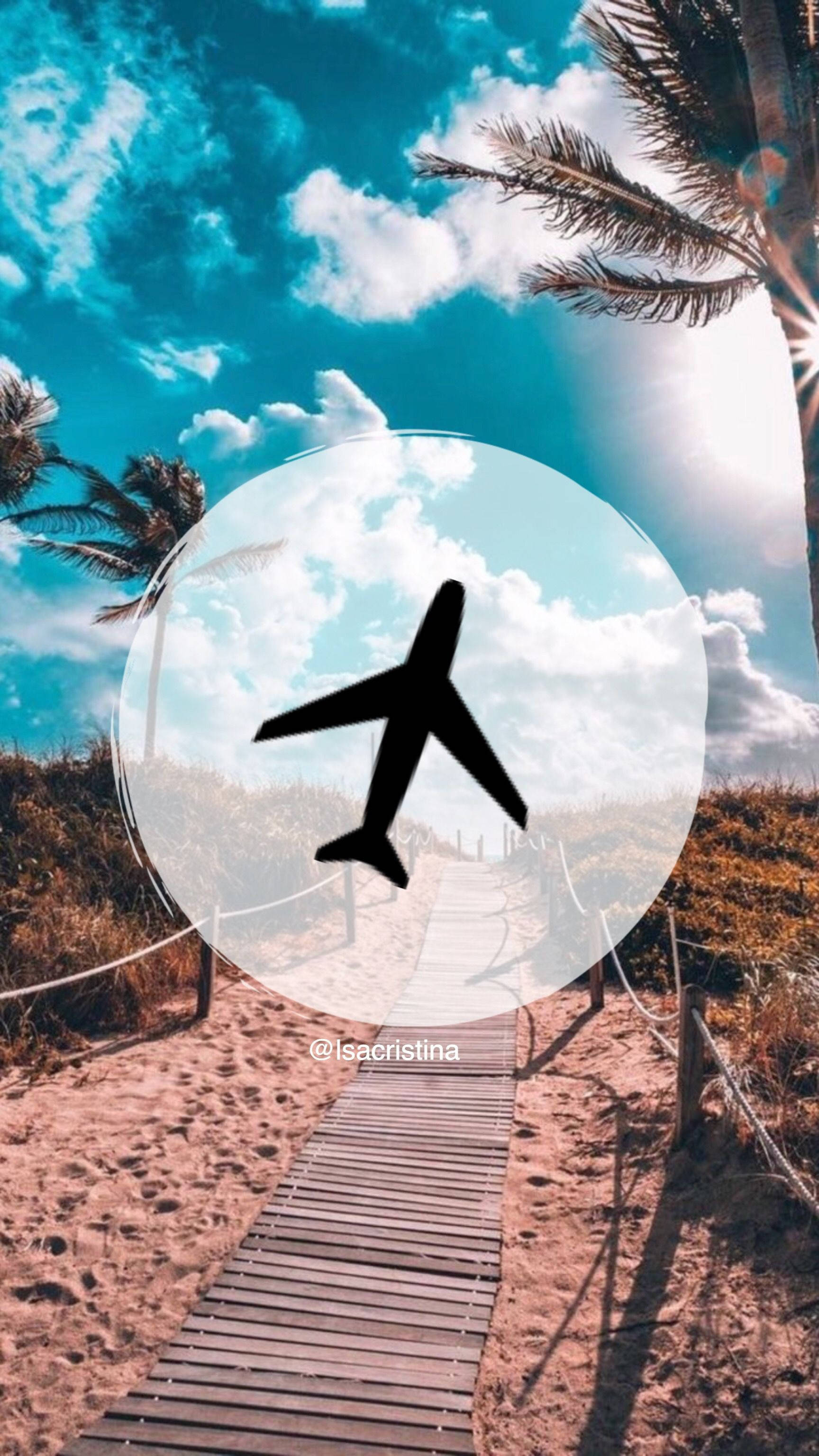 Icon ng Eroplano na Aesthetic ng Tag-init Wallpaper
