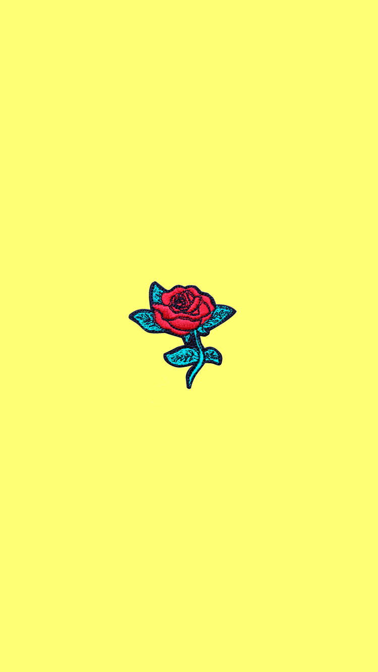 Icon ng Rosas na Cute Pastel Yellow Aesthetic Wallpaper