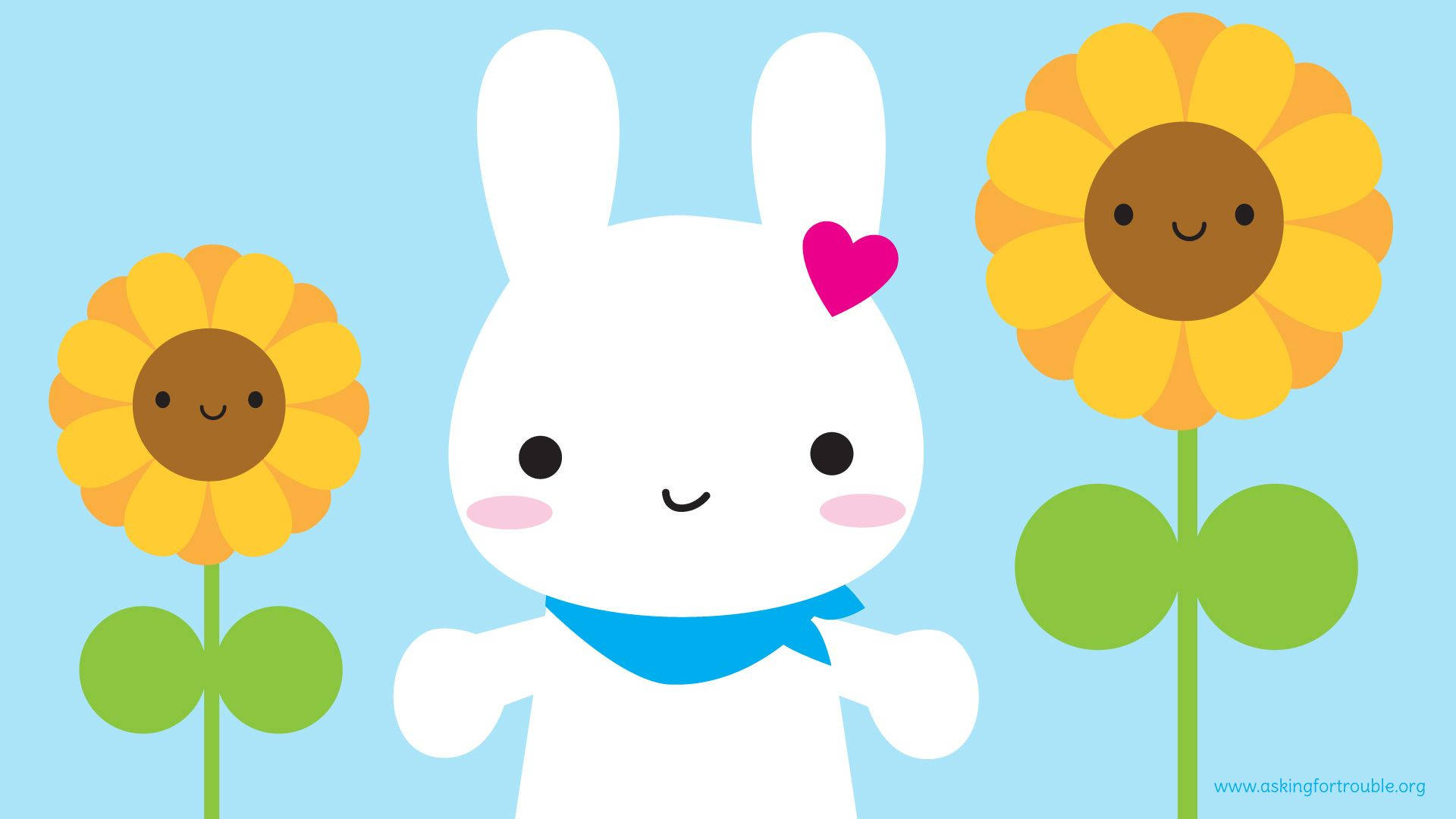 Ikalat ang Kagalakan at Sikat ng Araw Tulad ng Kawaii Bunny na Ito Wallpaper