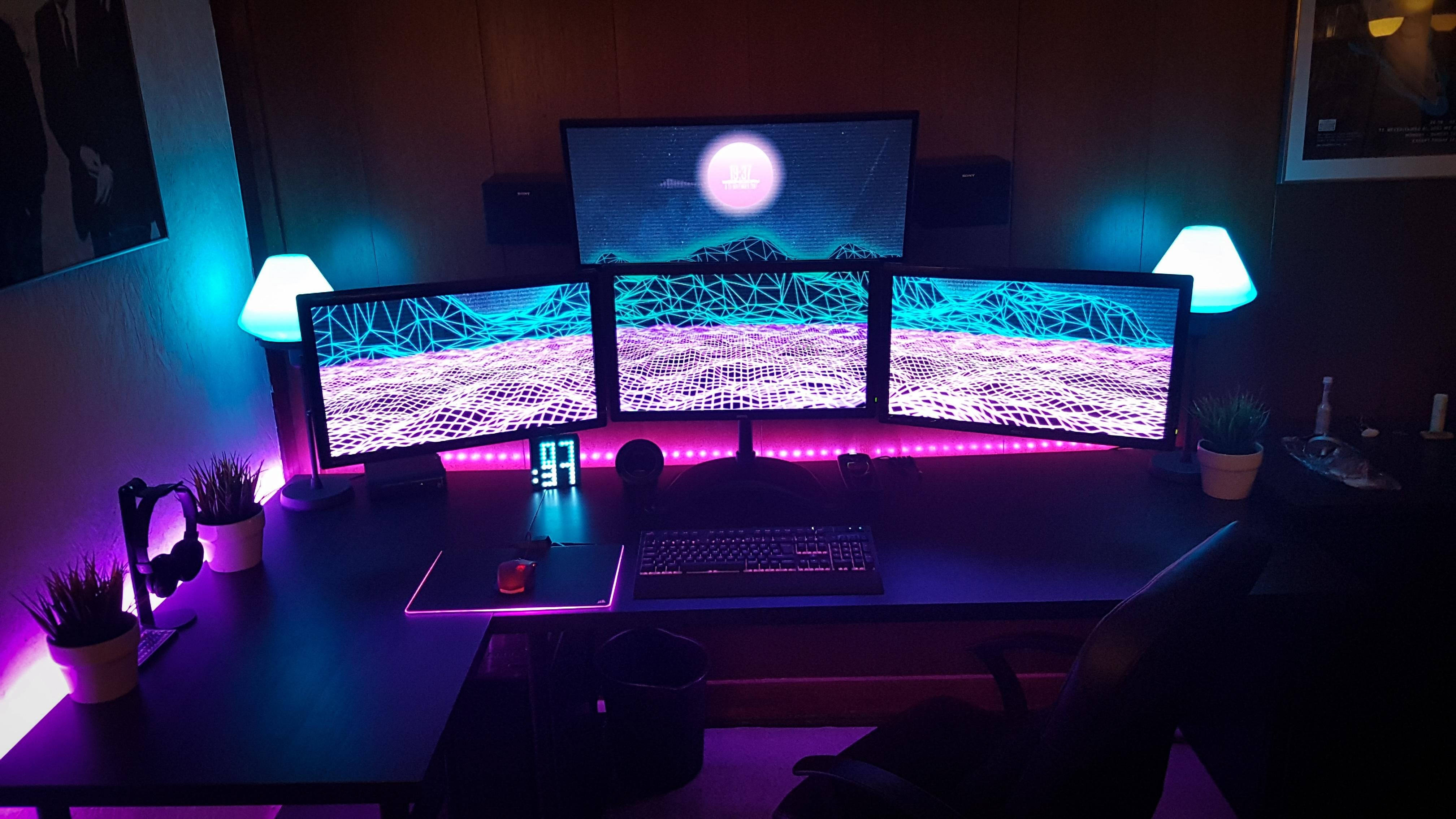 Ilaw LED ng Gaming Room Wallpaper