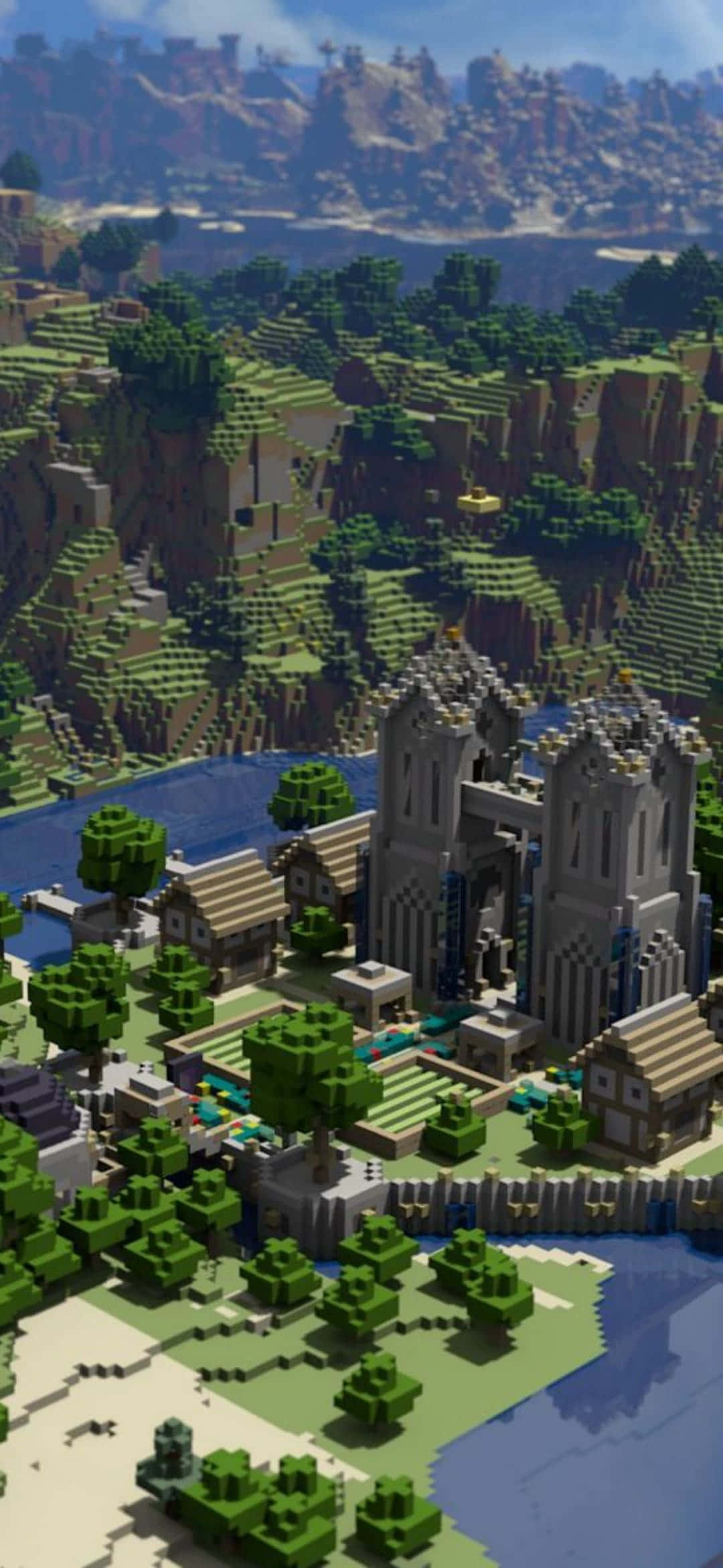 Ilog Kastilyo Pixel 3 Minecraft Background Wallpaper