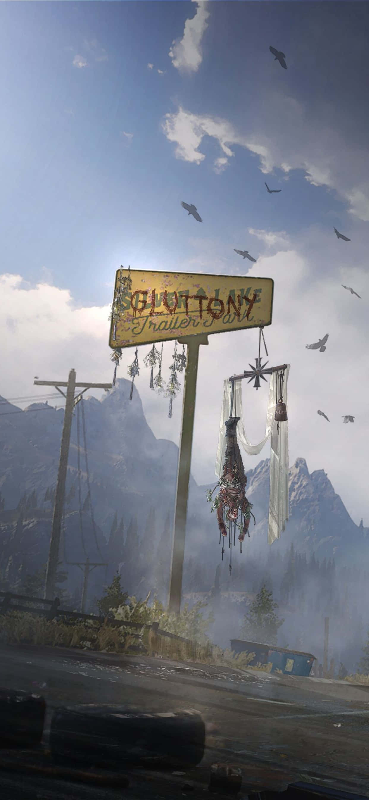 Ilubog ang iyong sarili sa isang mundo ng pakikipagsapalaran kasama ang isang iPhone Xs Max at Far Cry 5. Wallpaper