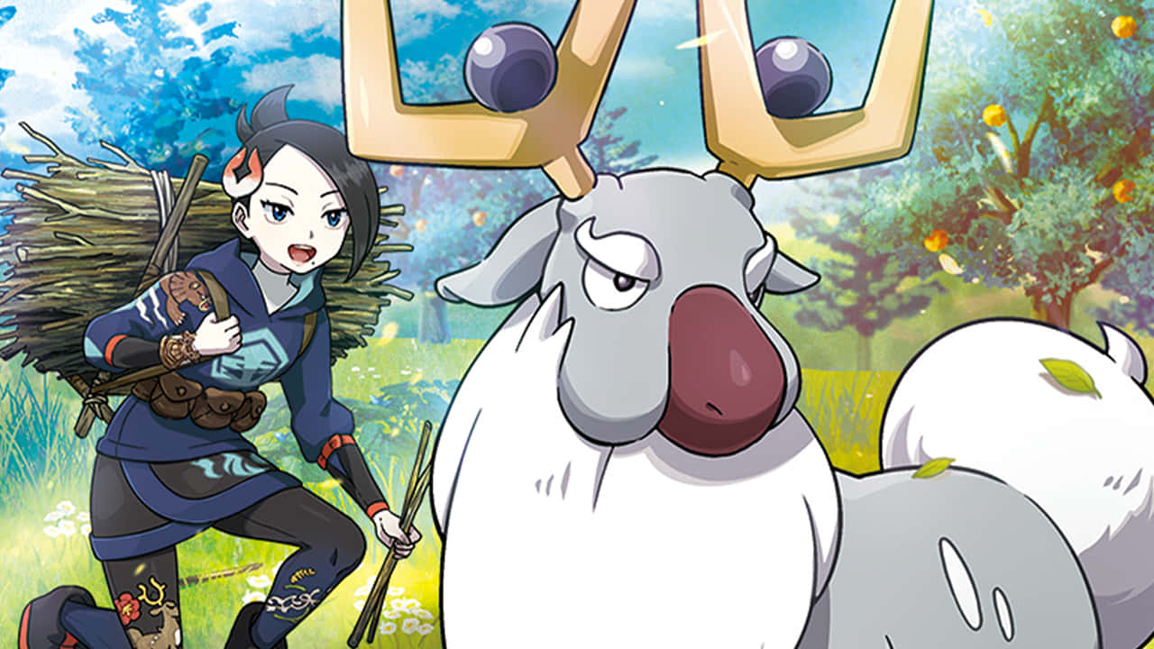 Ilustradong Wyrdeer at Mai Wallpaper