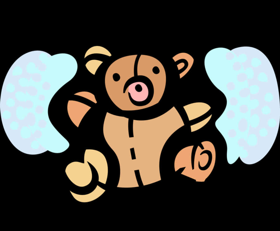 Ilustrasyon ng Angel Teddy Bear Wallpaper