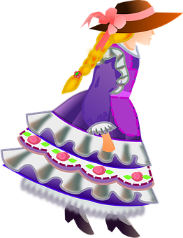 Ilustrasyon ng Animated na Mananayaw ng Flamenco Wallpaper