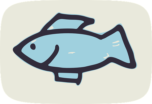 Ilustrasyon ng Asul na Isda na May Estilo Wallpaper