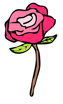 Ilustrasyon ng Cartoon na Pink na Rosas Wallpaper