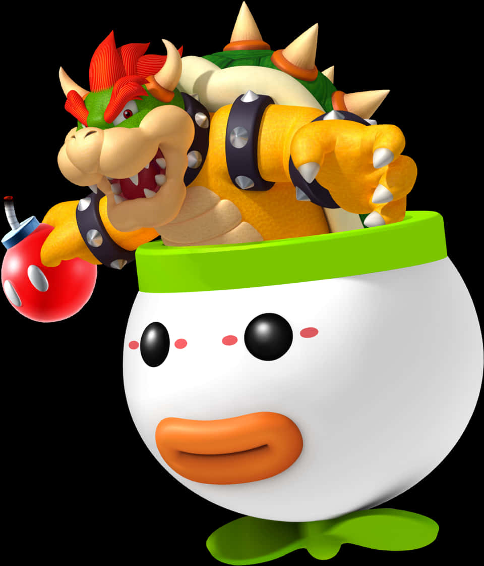 Ilustrasyon ng Clown Car ni Bowser Wallpaper