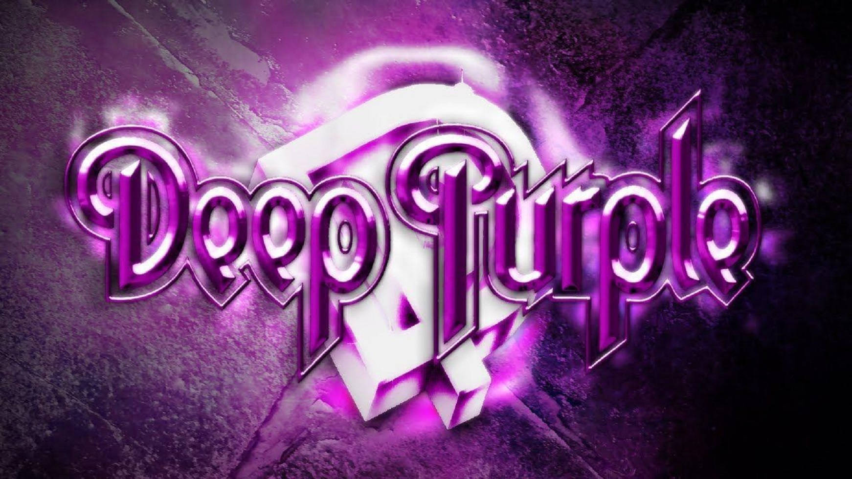 Ilustrasyon ng Deep Purple Band na Nagpapaandar Wallpaper