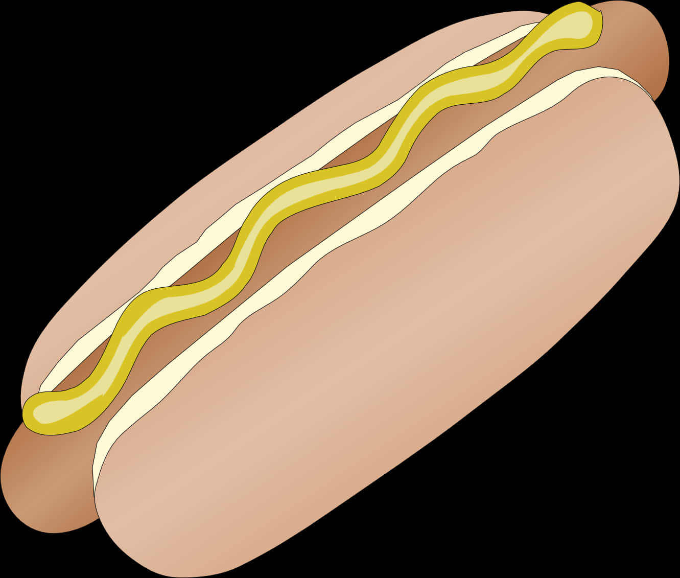 Ilustrasyon ng Klasikong Hot Dog na May Mustasa Wallpaper