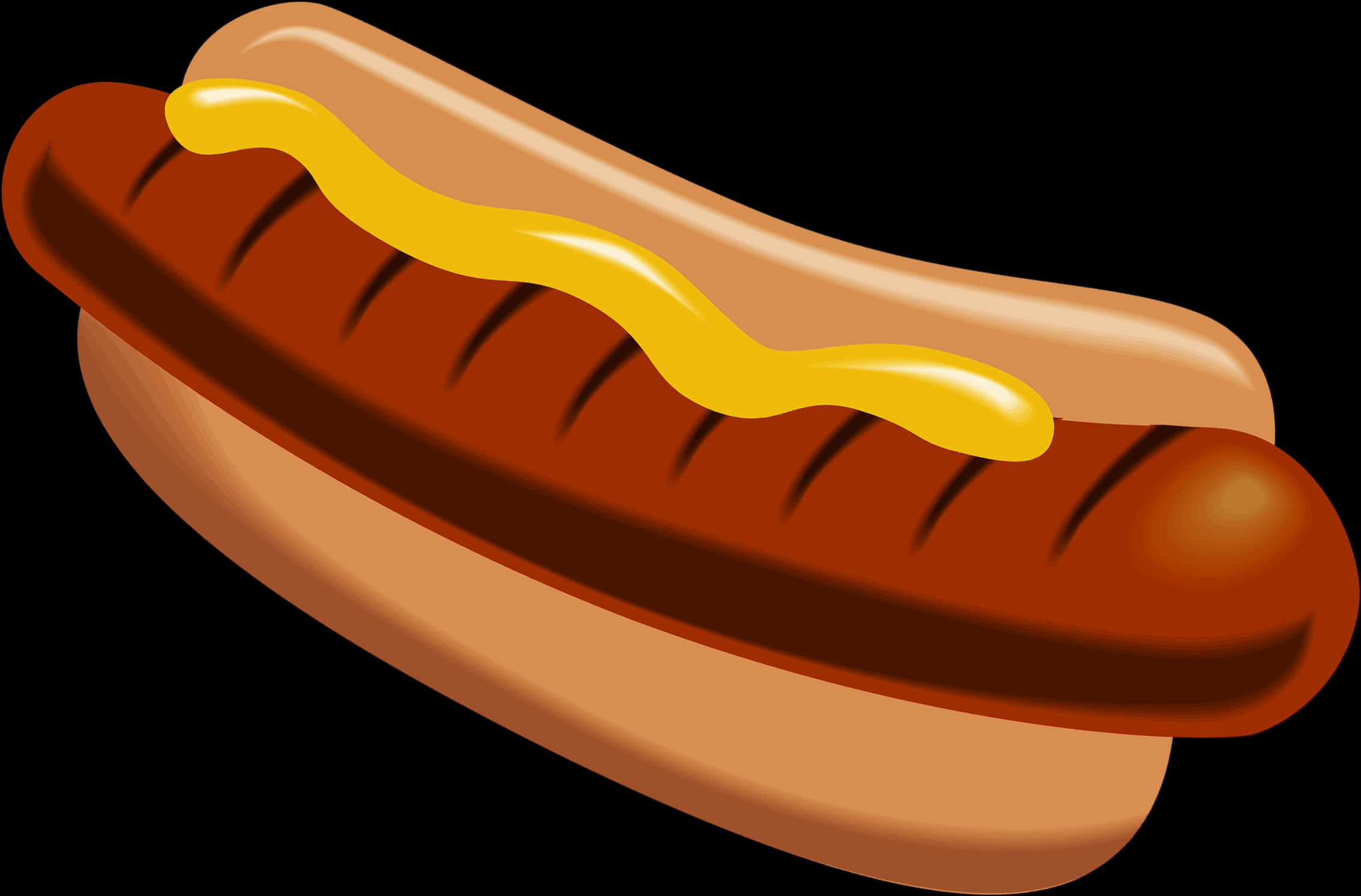 Ilustrasyon ng Klasikong Hot Dog na May Mustasa Wallpaper