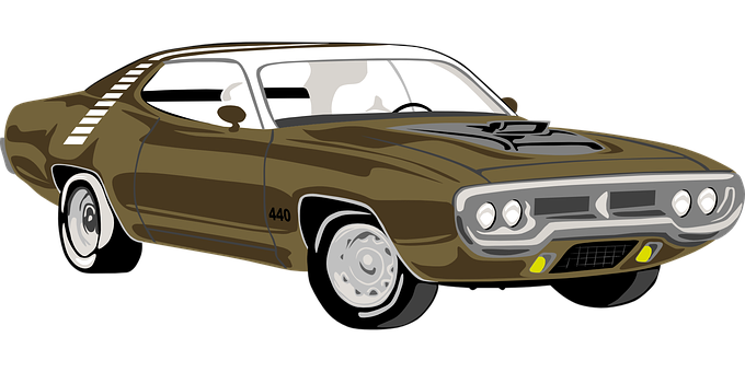 Ilustrasyon ng Klasikong Muscle Car Wallpaper