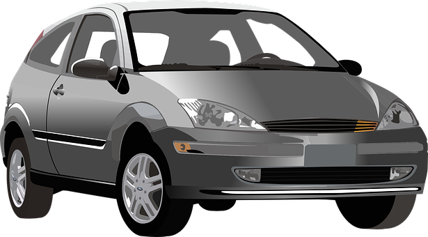 Ilustrasyon ng Pilak na Hatchback na Kotse Wallpaper